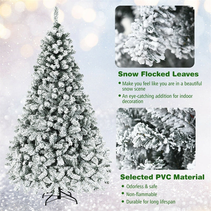 Pre-Lit PVC Snow Flocked Artificial Christmas Tree with LED Lights