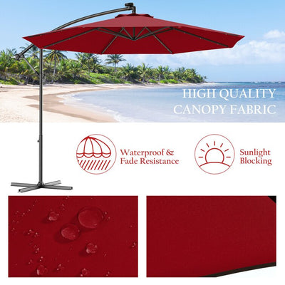 10ft Patio Offset Hanging Umbrella with Easy Tilt Adjustment