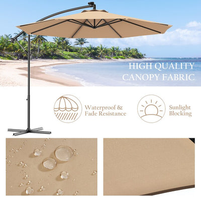 10ft Patio Offset Hanging Umbrella with Easy Tilt Adjustment