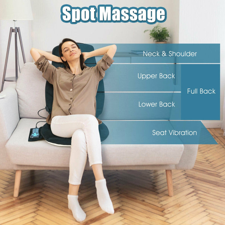Shiatsu Back Massager Chair Pad Memory Foam Massager Seat Cushion with 5 Massage Programs and 3 Intensity Adjustment
