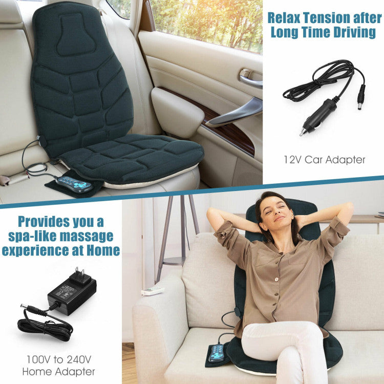 Shiatsu Back Massager Chair Pad Memory Foam Massager Seat Cushion with 5 Massage Programs and 3 Intensity Adjustment