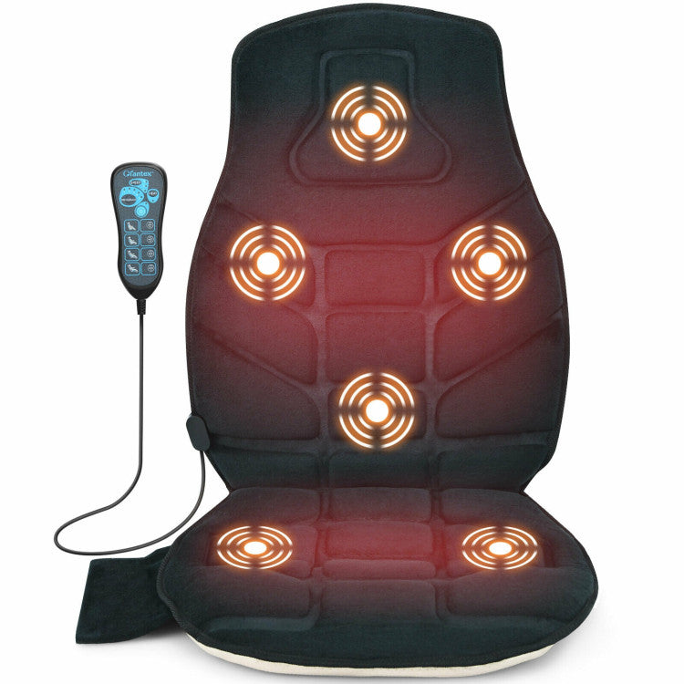 Shiatsu Back Massager Chair Pad Memory Foam Massager Seat Cushion with 5 Massage Programs and 3 Intensity Adjustment