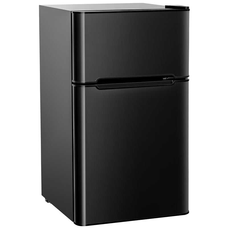 3.2 cu ft. Stainless Steel Compact Refrigerator 2-Door Mini Fridge Freezer Cooler for Dorm Office Apartment