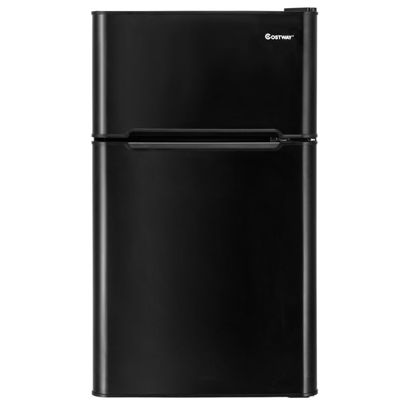 3.2 cu ft. Stainless Steel Compact Refrigerator 2-Door Mini Fridge Freezer Cooler for Dorm Office Apartment