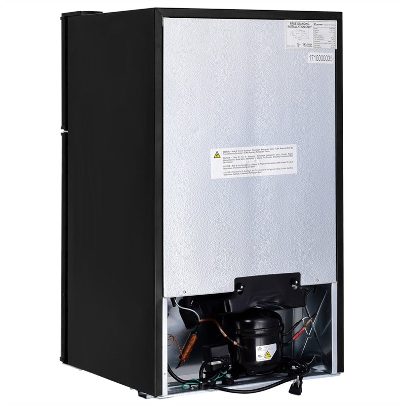 3.2 cu ft. Stainless Steel Compact Refrigerator 2-Door Mini Fridge Freezer Cooler for Dorm Office Apartment