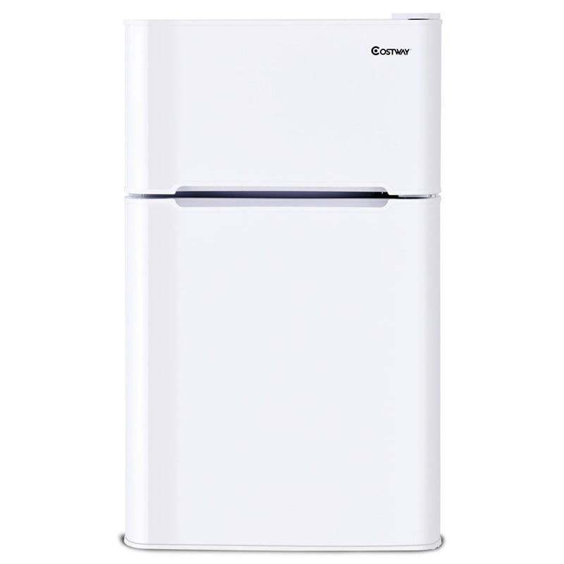 3.2 cu ft. Stainless Steel Compact Refrigerator 2-Door Mini Fridge Freezer Cooler for Dorm Office Apartment
