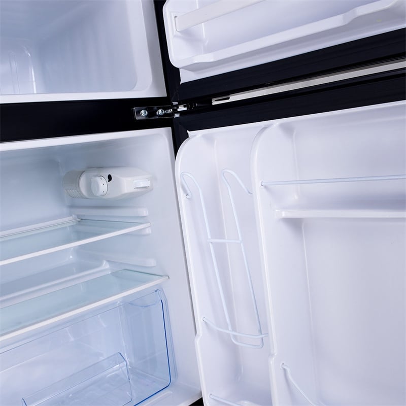 3.2 cu ft. Stainless Steel Compact Refrigerator 2-Door Mini Fridge Freezer Cooler for Dorm Office Apartment