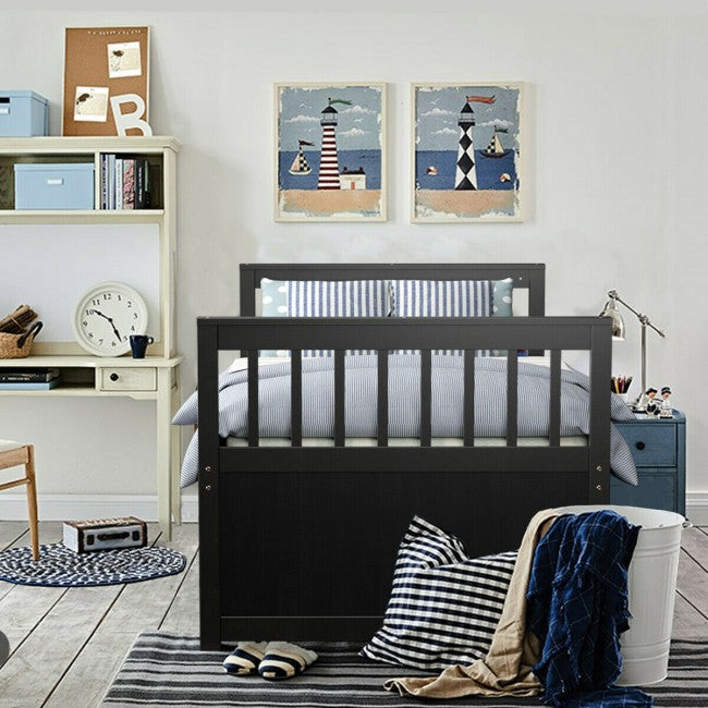 Twin Captain’s Bed with Trundle Bed Wood Storage Daybed Bunk Bed with 3 Storage Drawers