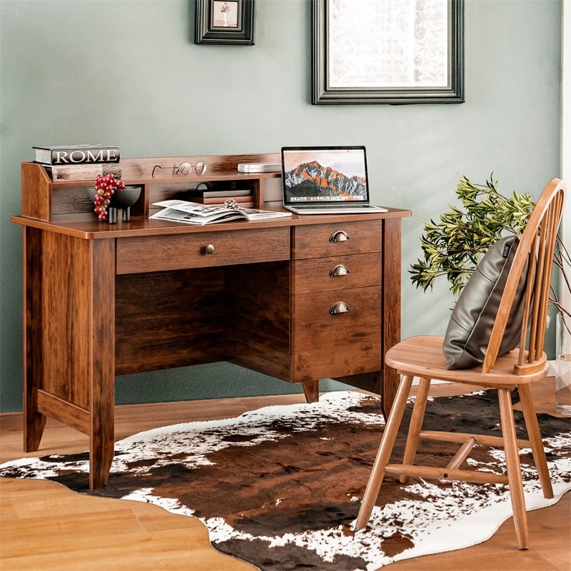 Vintage Wooden Computer Desk Home Office Desk Executive Desk Writing S ...