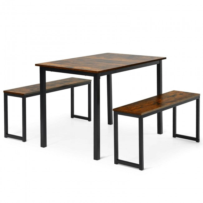 3 Pcs Kitchen Dining Table Set for Limited Space
