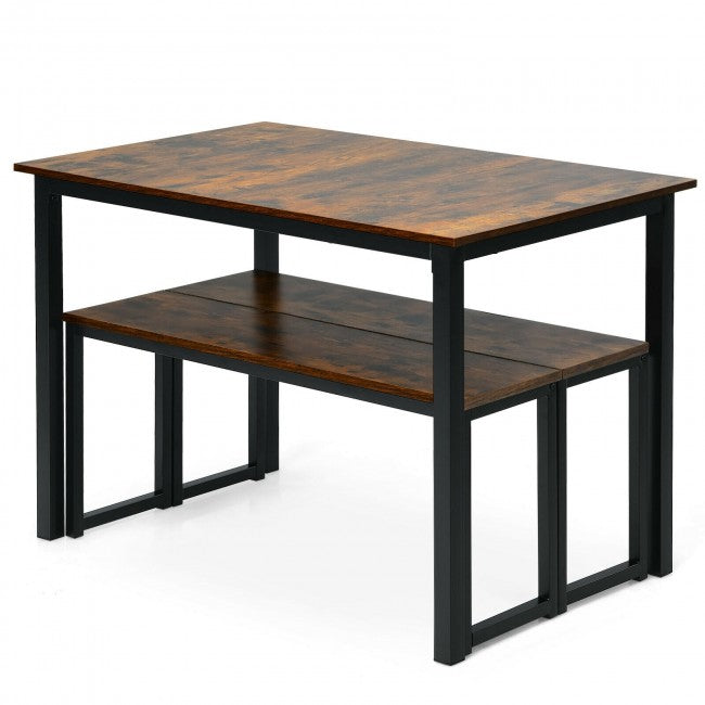 3 Pcs Kitchen Dining Table Set for Limited Space