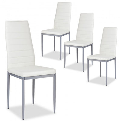 4 Pieces PVC Elegant Design Leather Dining Chairs Side Chairs