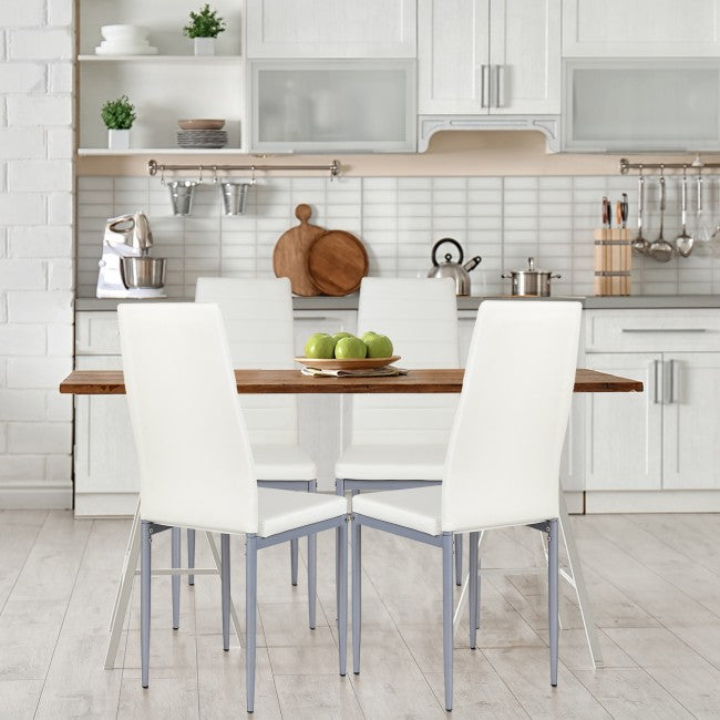 4 Pieces PVC Elegant Design Leather Dining Chairs Side Chairs