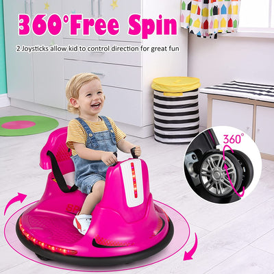 6V Kids Ride-On Bumper Car Battery Powered Electric Race Vehicle With Remote Control 360 Degree Spin for Boy Girl