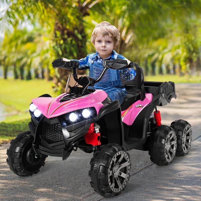 12V Kids Ride On ATV 6-Wheeler Electric Quad Car with 4WD and Trunk