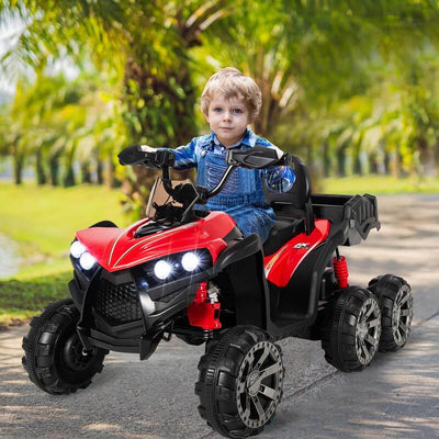 12V Kids Ride On ATV 6-Wheeler Electric Quad Car with 4WD and Trunk