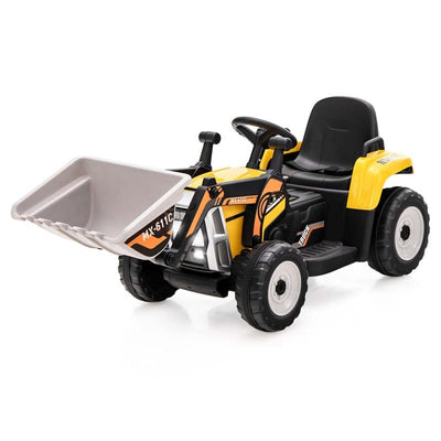 12V Battery-Powered Kids Ride-On Excavator Digger Electric Tractor Vehicle with Digging Bucket