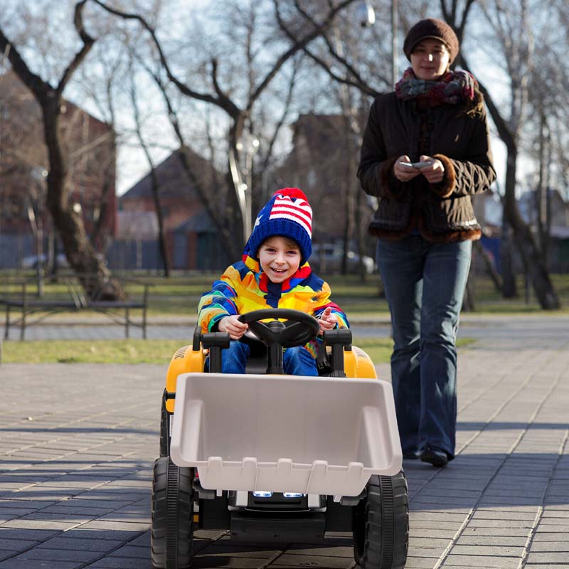 12V Battery-Powered Kids Ride-On Excavator Digger Electric Tractor Vehicle with Digging Bucket