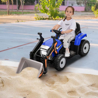 12V Battery-Powered Kids Ride-On Excavator Digger Electric Tractor Vehicle with Digging Bucket