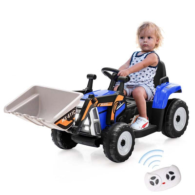 12V Battery-Powered Kids Ride-On Excavator Digger Electric Tractor Vehicle with Digging Bucket