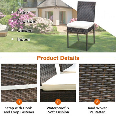 5 Pcs Patio Rattan Dining Set