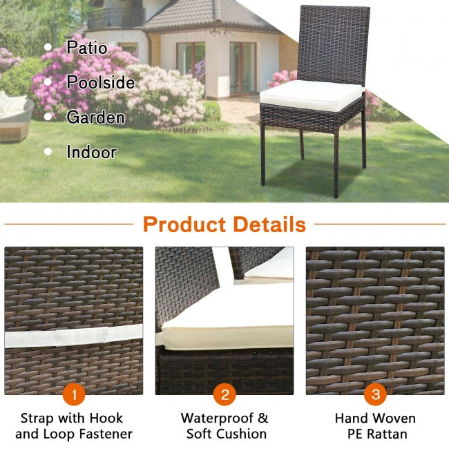 5 Pcs Patio Rattan Dining Set