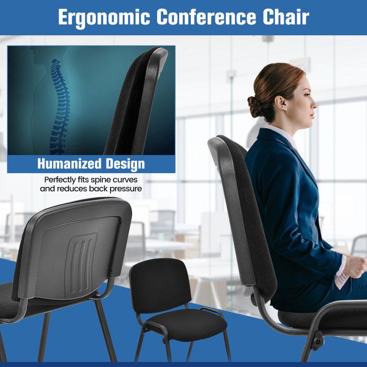 Set of 5 Conference Chair Stackable Side Chair Reception Executive Office Chair Set with Upholstered Seat