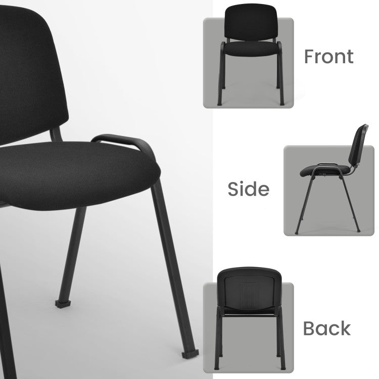 Set of 5 Conference Chair Stackable Side Chair Reception Executive Office Chair Set with Upholstered Seat
