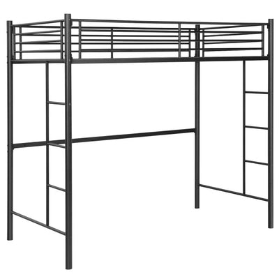 Twin Over Loft Bunk Bed Twin Size Bedframe with 2 Ladders Full-length Guardrail