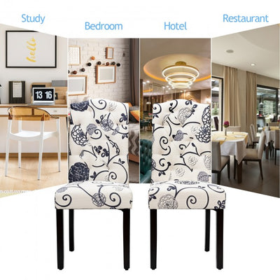 Set of 2 Tufted Upholstered Dining Chairs