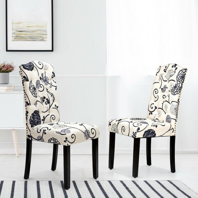 Set of 2 Tufted Upholstered Dining Chairs