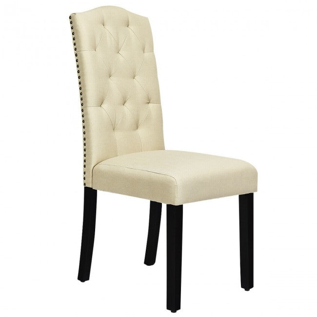 Set of 2 Tufted Upholstered Dining Chairs