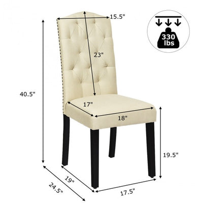 Set of 2 Tufted Upholstered Dining Chairs