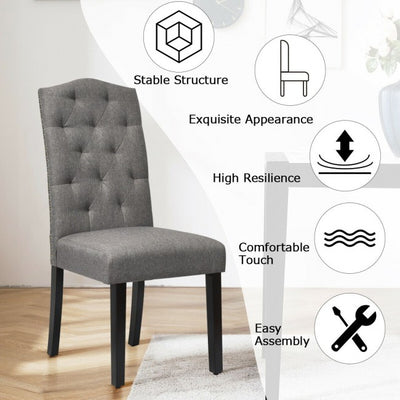 Set of 2 Tufted Upholstered Dining Chairs