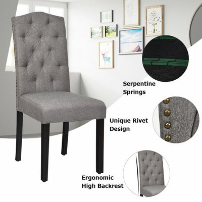 Set of 2 Tufted Upholstered Dining Chairs