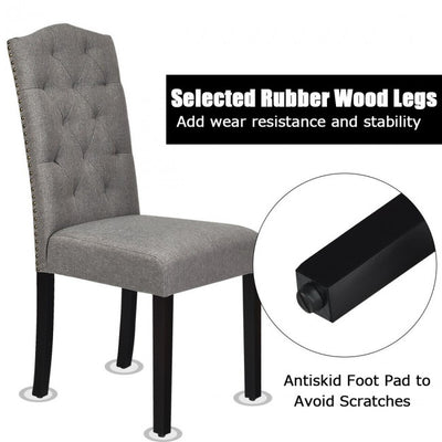 Set of 2 Tufted Upholstered Dining Chairs