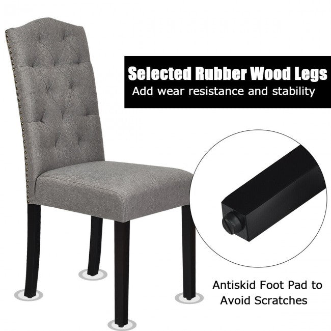 Set of 2 Tufted Upholstered Dining Chairs