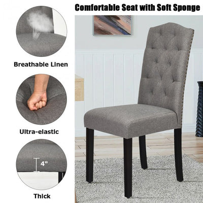 Set of 2 Tufted Upholstered Dining Chairs