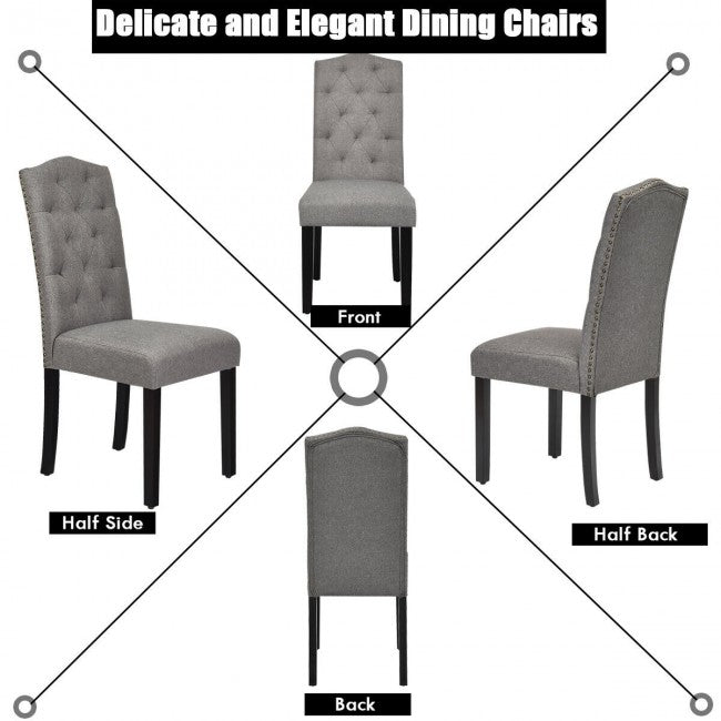 Set of 2 Tufted Upholstered Dining Chairs
