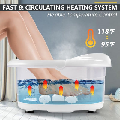 Foot Spa Bath Massager with Heat and Bubbles Electric Shiastu Massage Rollers Foot Tub Soaking for Fatigue Release