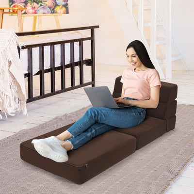 Folding Convertible Sleeper Chair Sofa Bed With Padded Cushion