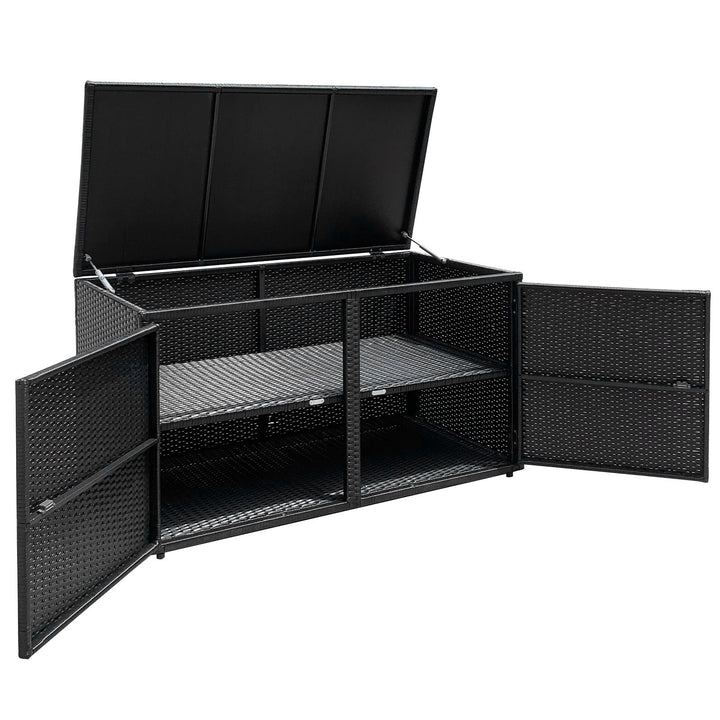 88 Gallon Garden Patio Rattan Storage Container Box