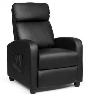 Single Recliner Chair Wingback Chair Home Theater Seating with Massage Function and Side Pocket