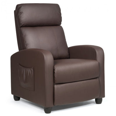 Single Recliner Chair Wingback Chair Home Theater Seating with Massage Function and Side Pocket