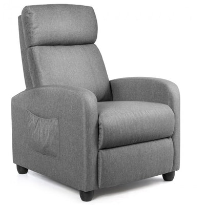 Single Recliner Chair Wingback Chair Home Theater Seating with Massage Function and Side Pocket