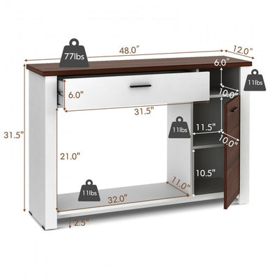 48'' Console Table Entryway Table, Side Table with Drawer and Cabinet