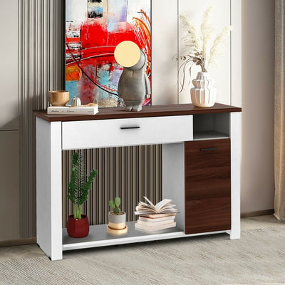 48'' Console Table Entryway Table, Side Table with Drawer and Cabinet