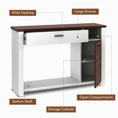 48'' Console Table Entryway Table, Side Table with Drawer and Cabinet