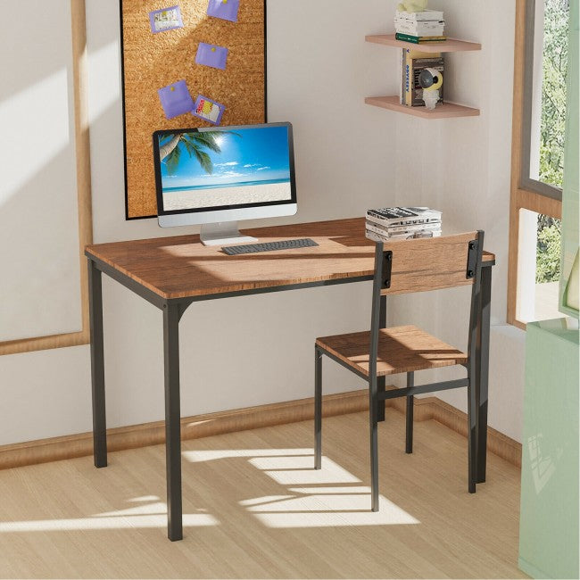 4 Pieces Kitchen Dining Table Set Modern Functional Dinette Set with Storage Rack