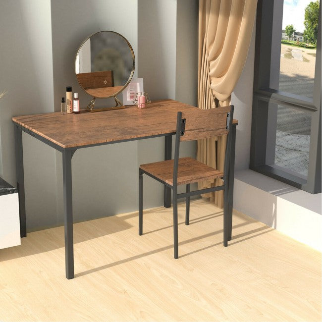 4 Pieces Kitchen Dining Table Set Modern Functional Dinette Set with Storage Rack